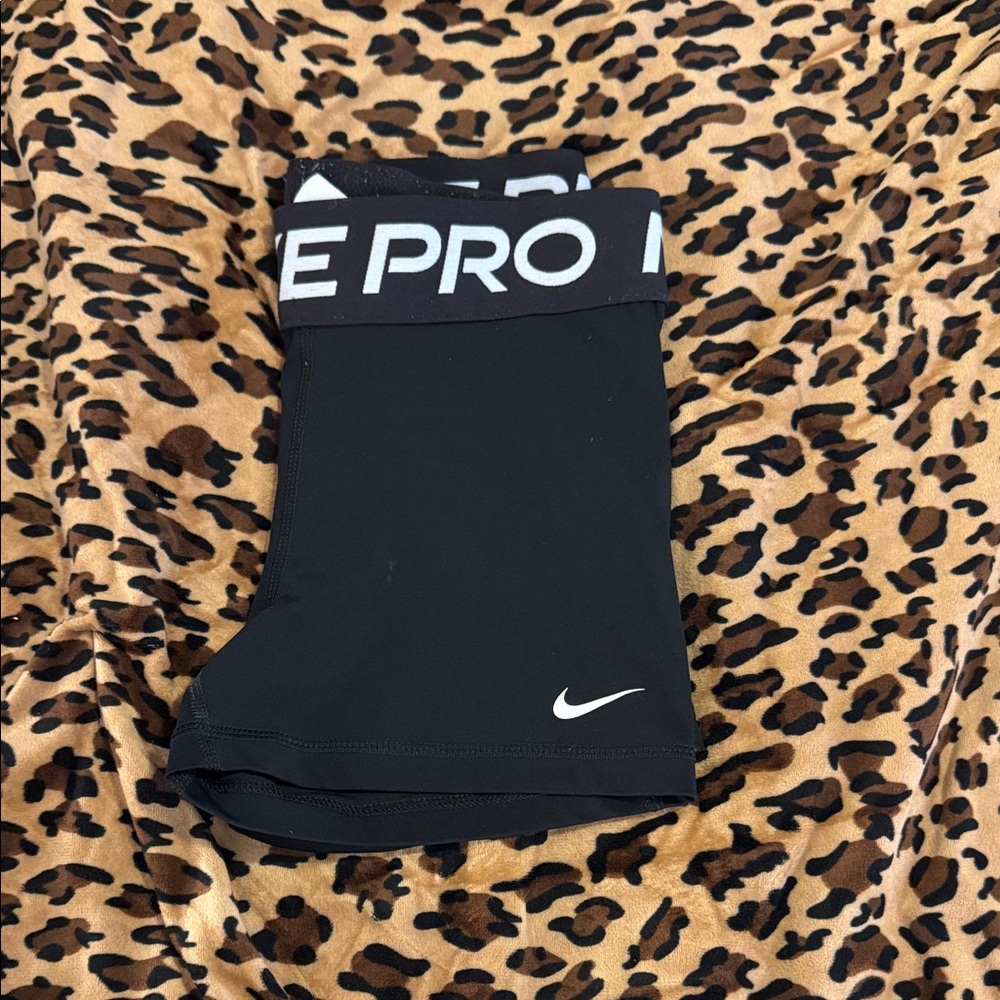 Nike Black Compression Shorts with White Logo